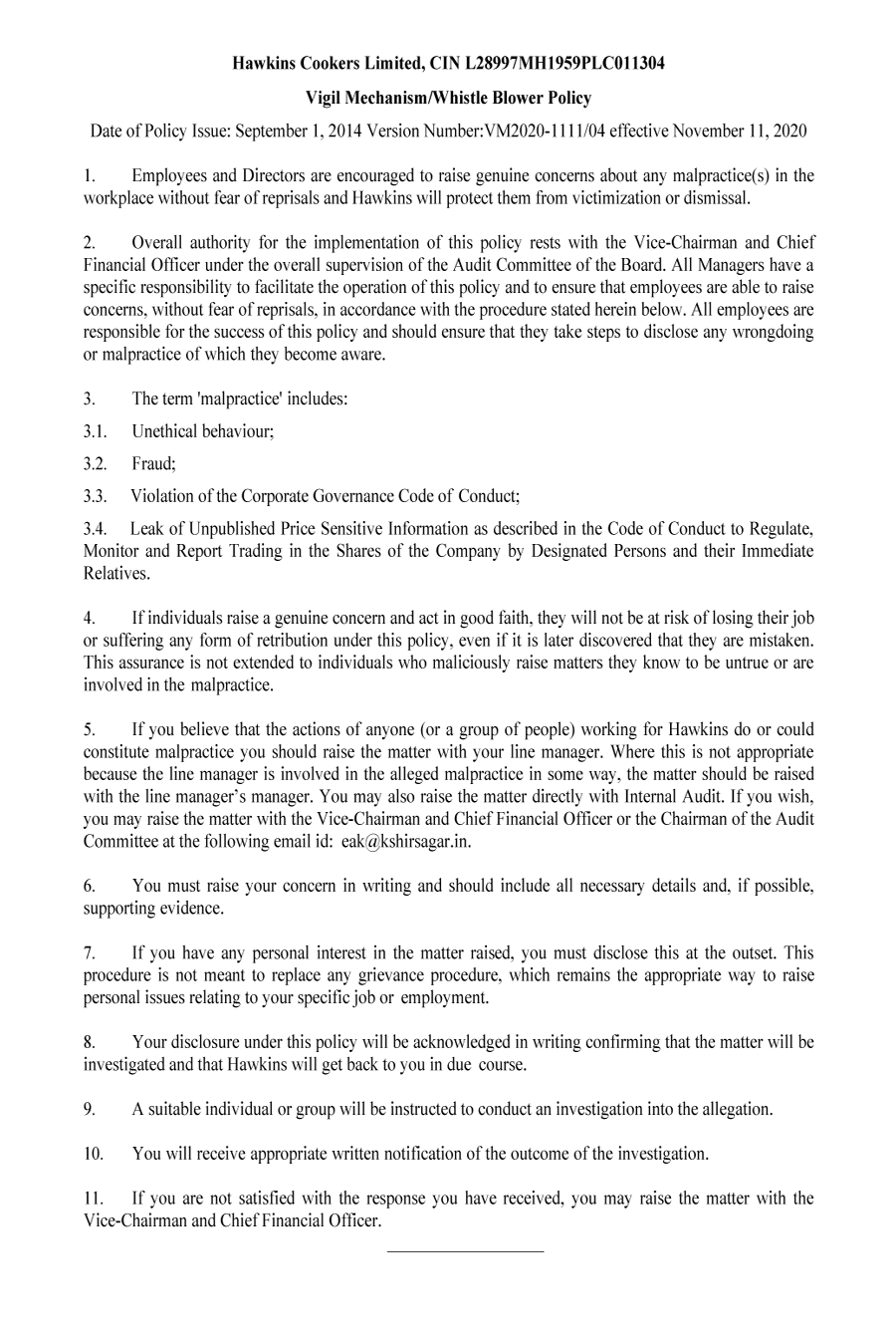 Vigil Mechanism